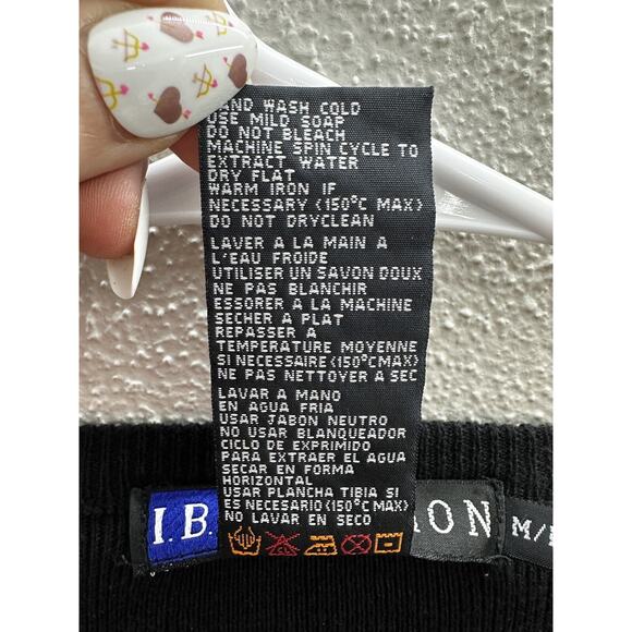 IB Diffusion Womens Sweater Size Medium Black Beaded Sequin Design Vintage - Picture 5 of 10